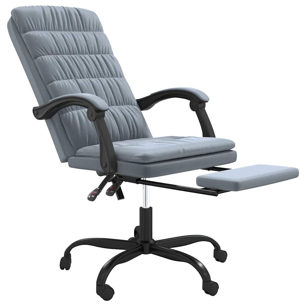 vidaXL Office Chair Adjustable Velvet Dark Grey