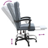 vidaXL Office Chair Adjustable Velvet Dark Grey