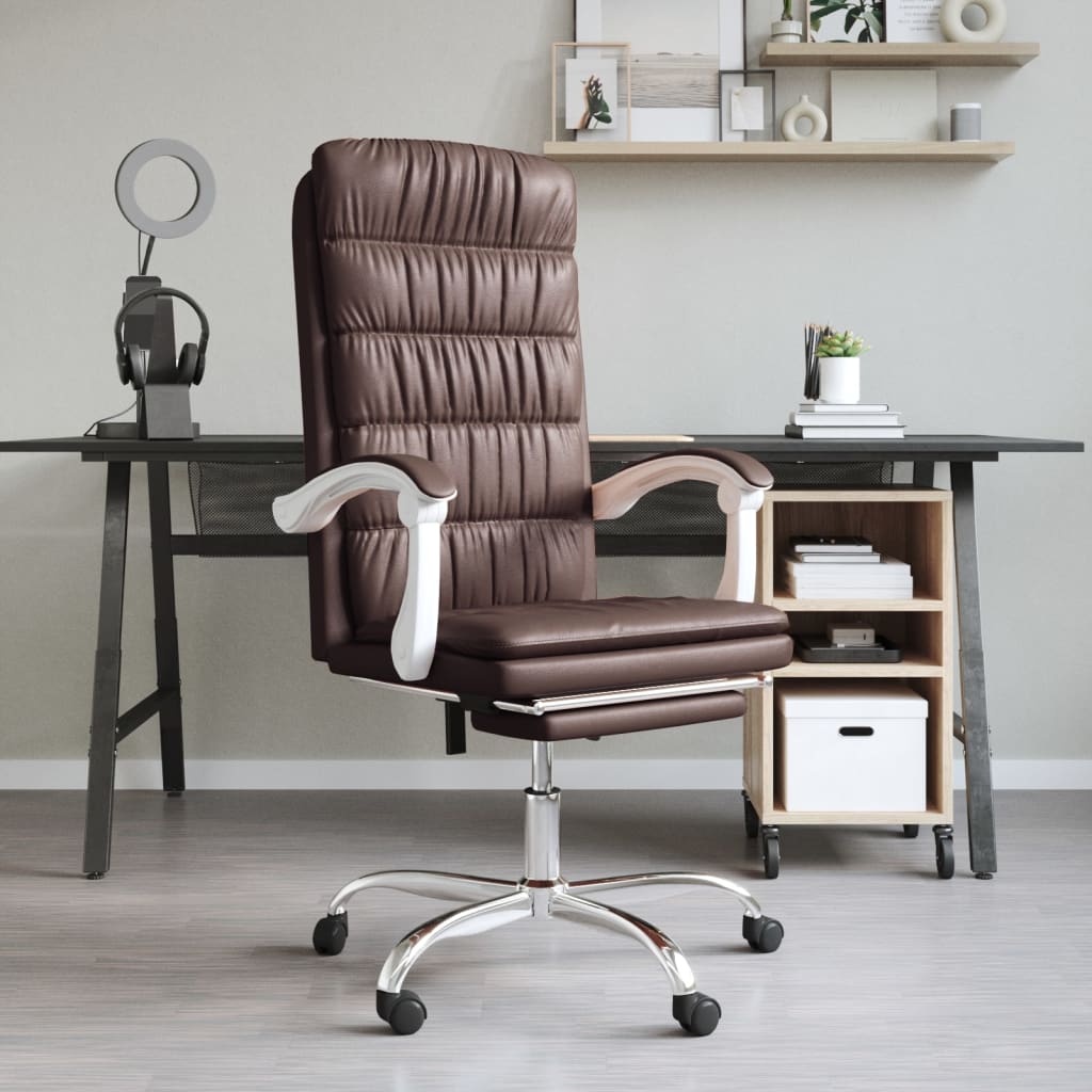 vidaXL Office Chair Adjustable Faux Leather Black