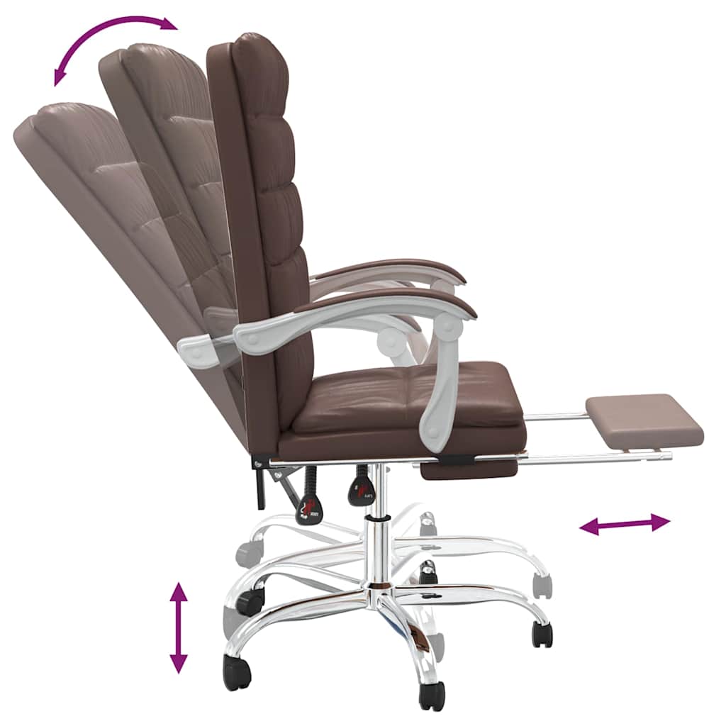 vidaXL Office Chair Adjustable Faux Leather Black
