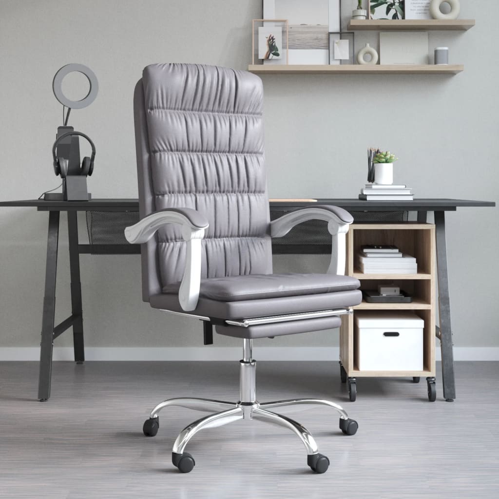 vidaXL Office Chair Adjustable Faux Leather Black