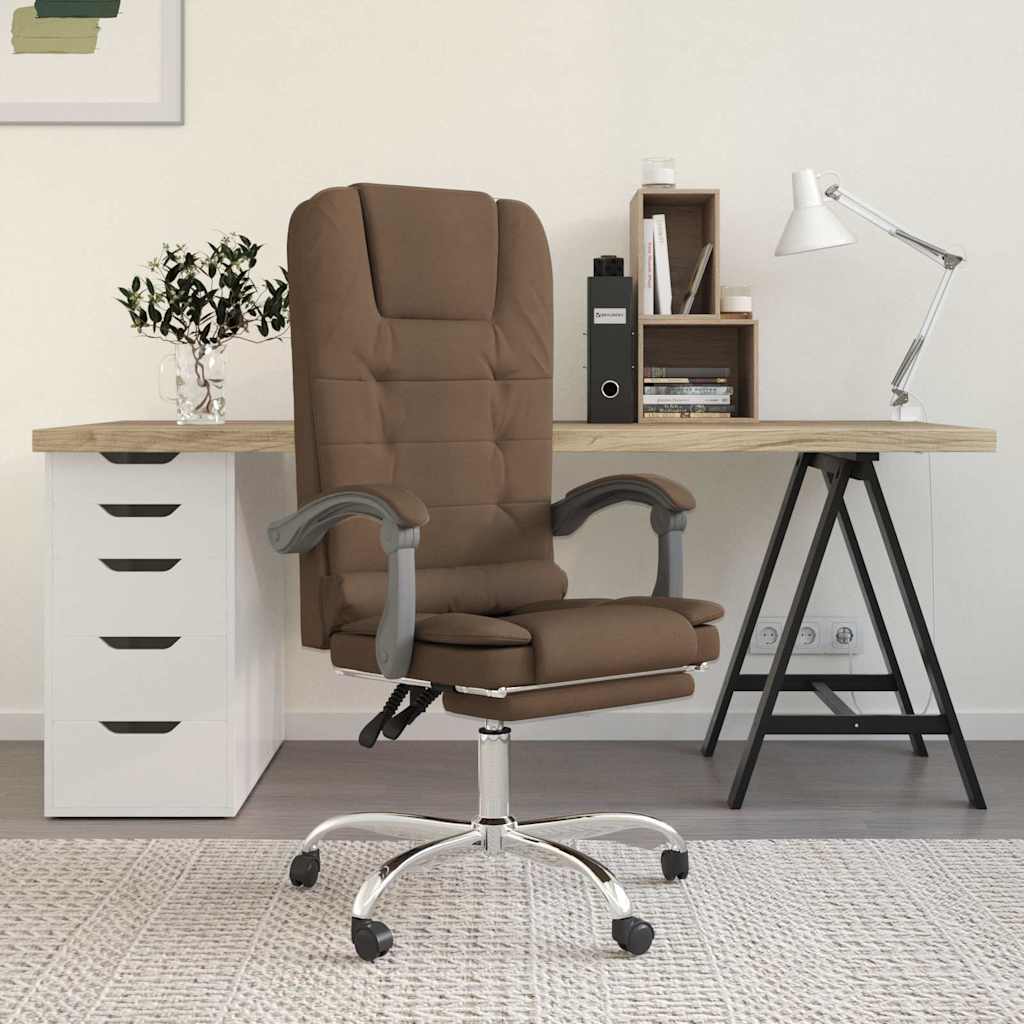 vidaXL Office Chair Massage Adjustable Fabric Taupe