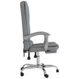 vidaXL Office Chair Massage Adjustable Fabric Taupe
