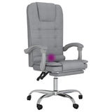 vidaXL Office Chair Massage Adjustable Fabric Taupe