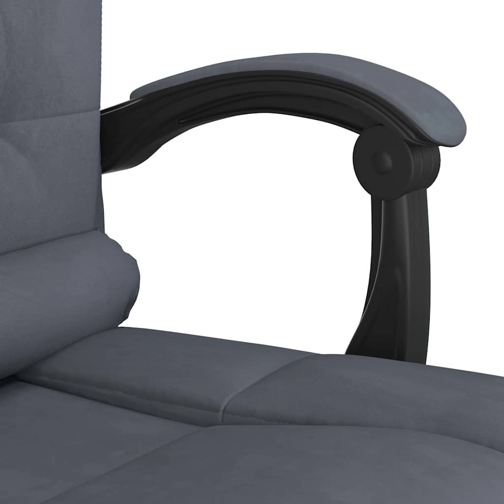 vidaXL Office Chair Massage Adjustable Velvet Dark Grey