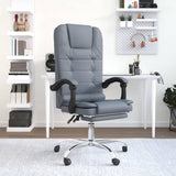 vidaXL Office Chair Massage Adjustable Velvet Dark Grey