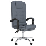 vidaXL Office Chair Massage Adjustable Velvet Dark Grey