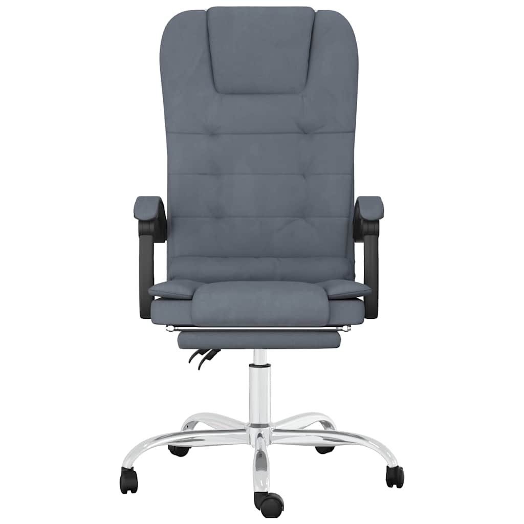 vidaXL Office Chair Massage Adjustable Velvet Dark Grey