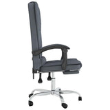 vidaXL Office Chair Massage Adjustable Velvet Dark Grey