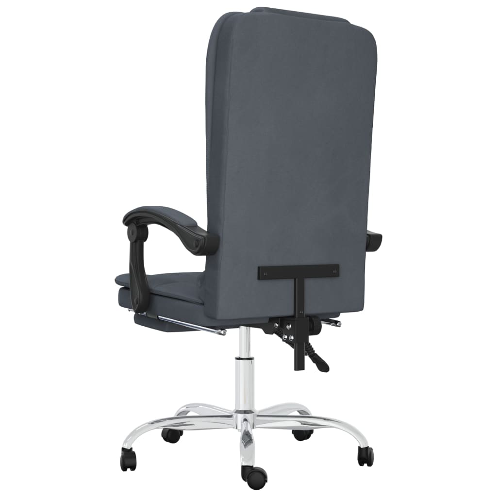 vidaXL Office Chair Massage Adjustable Velvet Dark Grey