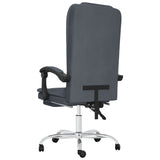 vidaXL Office Chair Massage Adjustable Velvet Dark Grey