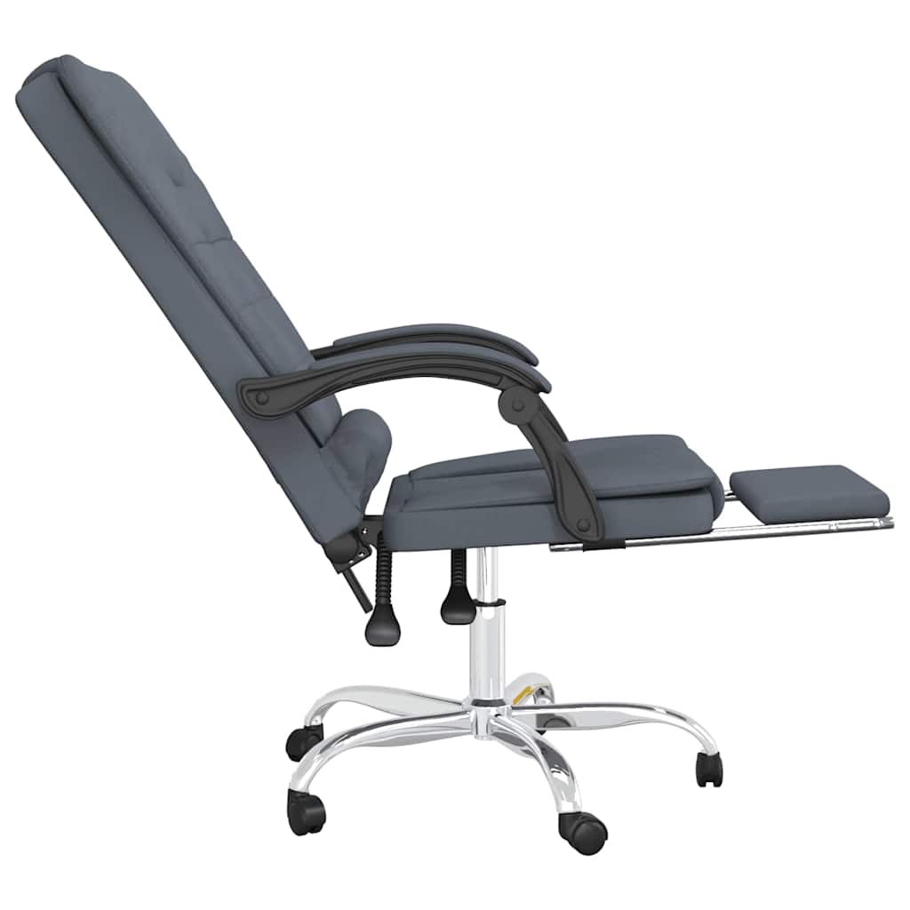vidaXL Office Chair Massage Adjustable Velvet Dark Grey