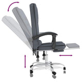vidaXL Office Chair Massage Adjustable Velvet Dark Grey