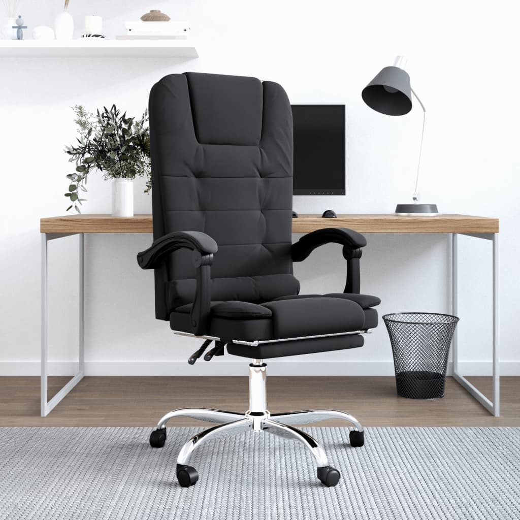 vidaXL Office Chair Massage Adjustable Faux Leather Black