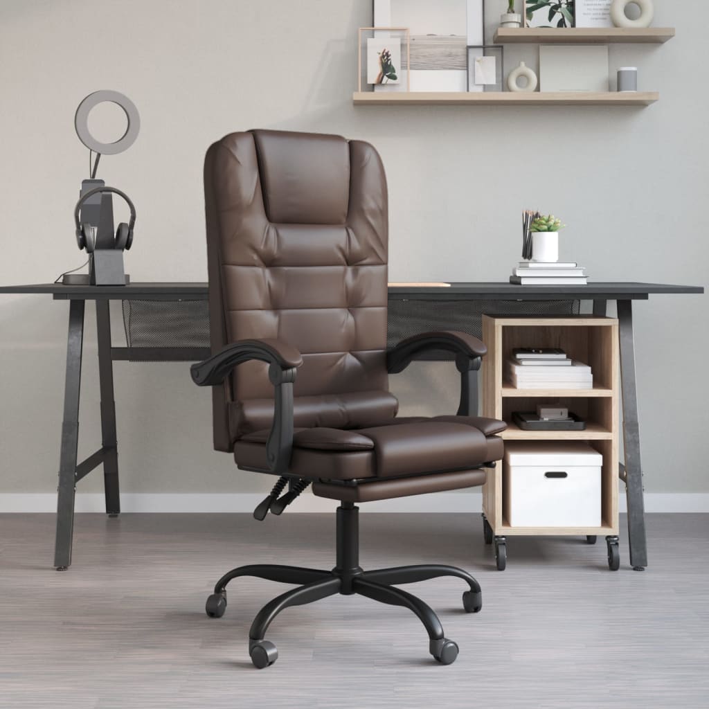 vidaXL Office Chair Massage Adjustable Faux Leather Black