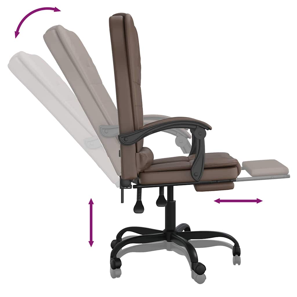 vidaXL Office Chair Massage Adjustable Faux Leather Black