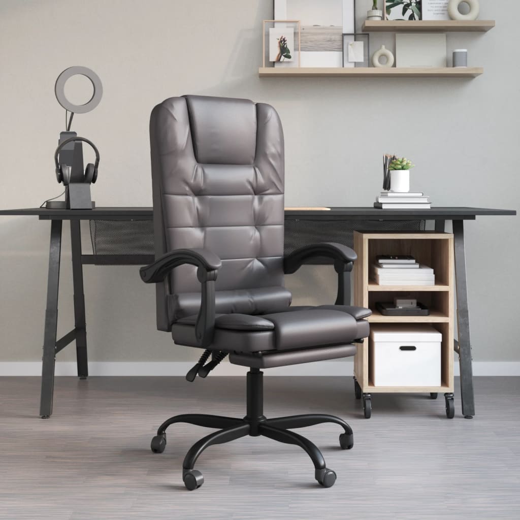 vidaXL Office Chair Massage Adjustable Faux Leather Black
