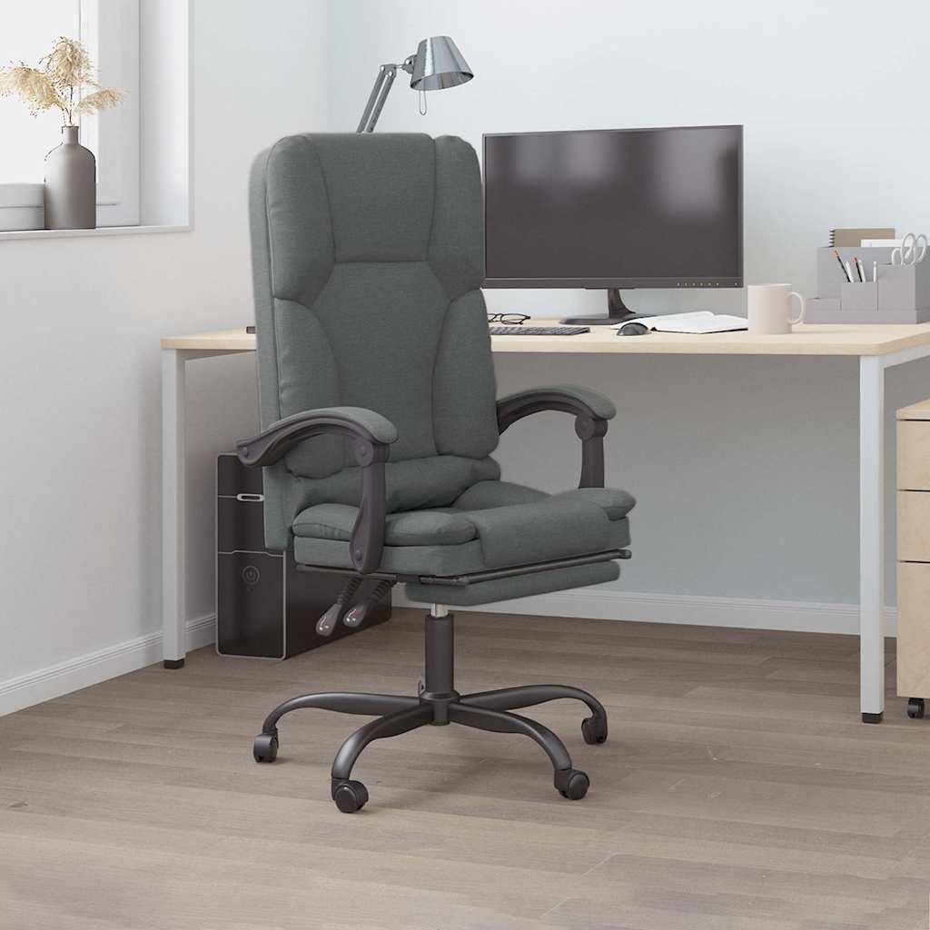 vidaXL Kantoorstoel massage verstelbaar stof taupe