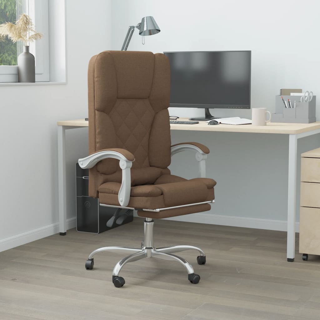vidaXL Kantoorstoel massage verstelbaar stof taupe