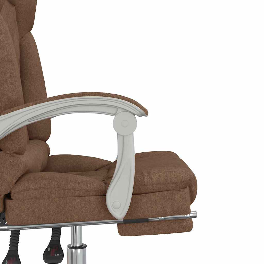 vidaXL Kantoorstoel massage verstelbaar stof taupe