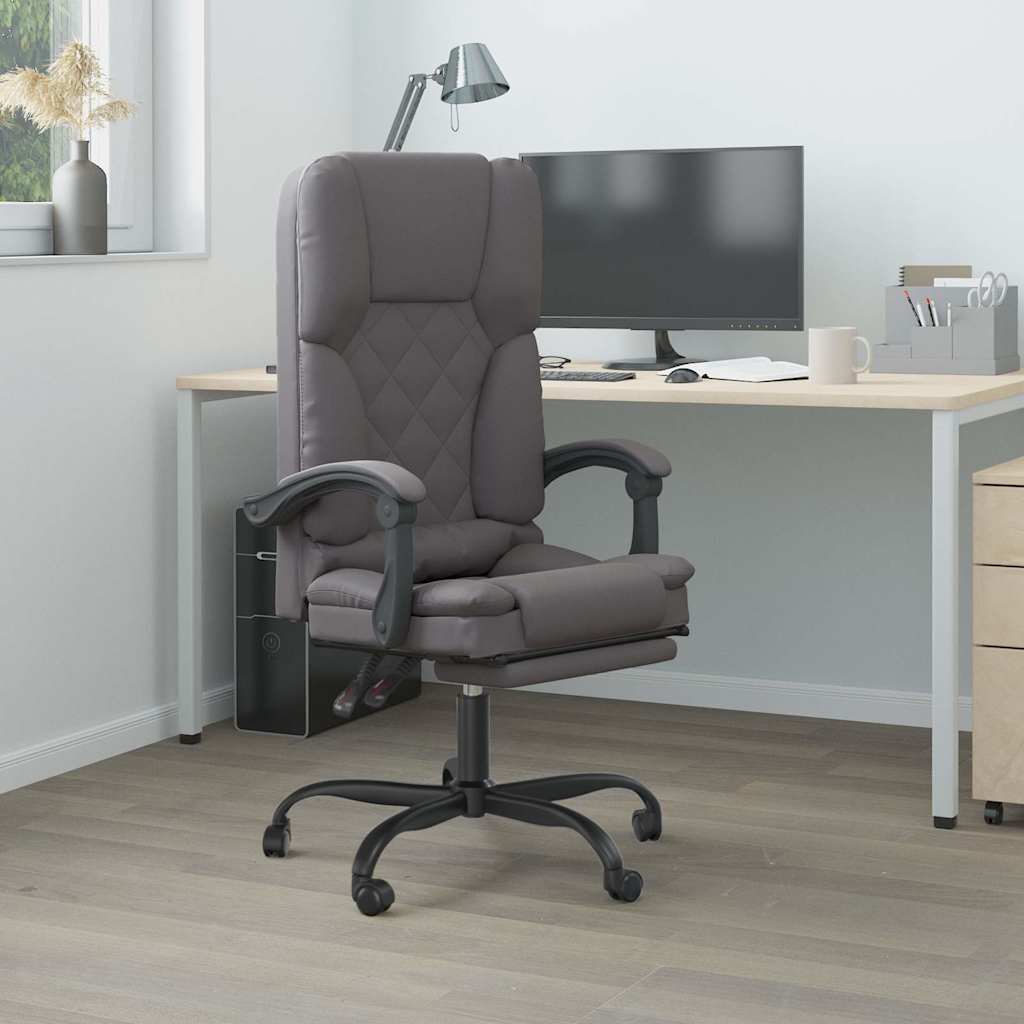 vidaXL Office Chair Massage Adjustable Faux Leather Black