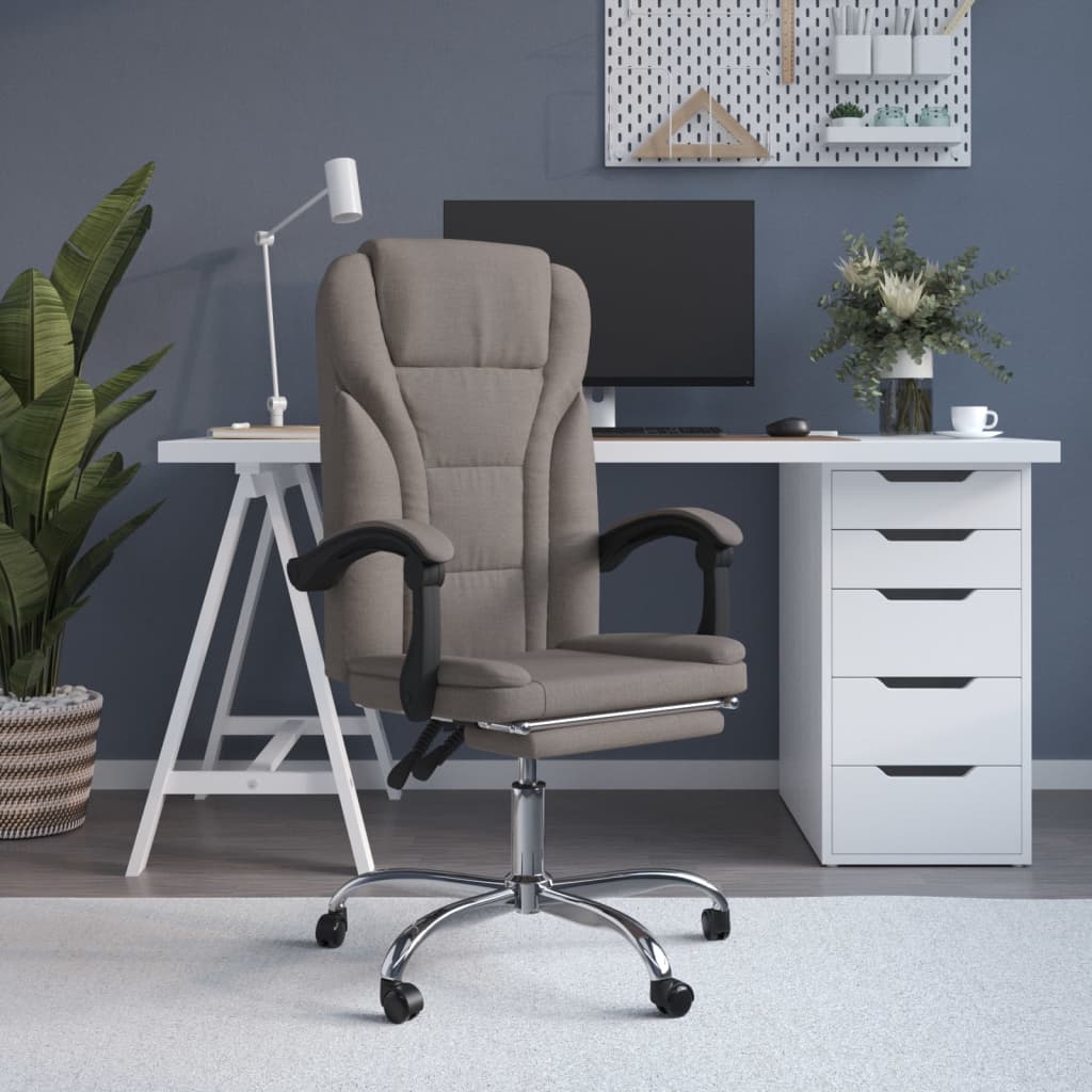 vidaXL Office Chair adjustable fabric taupe