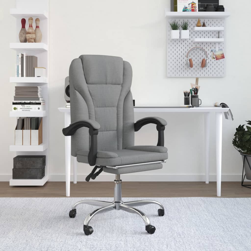 vidaXL Office Chair adjustable fabric taupe