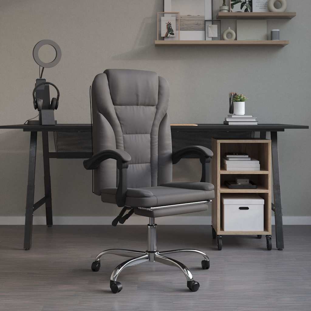 vidaXL Office Chair Adjustable Faux Leather Black