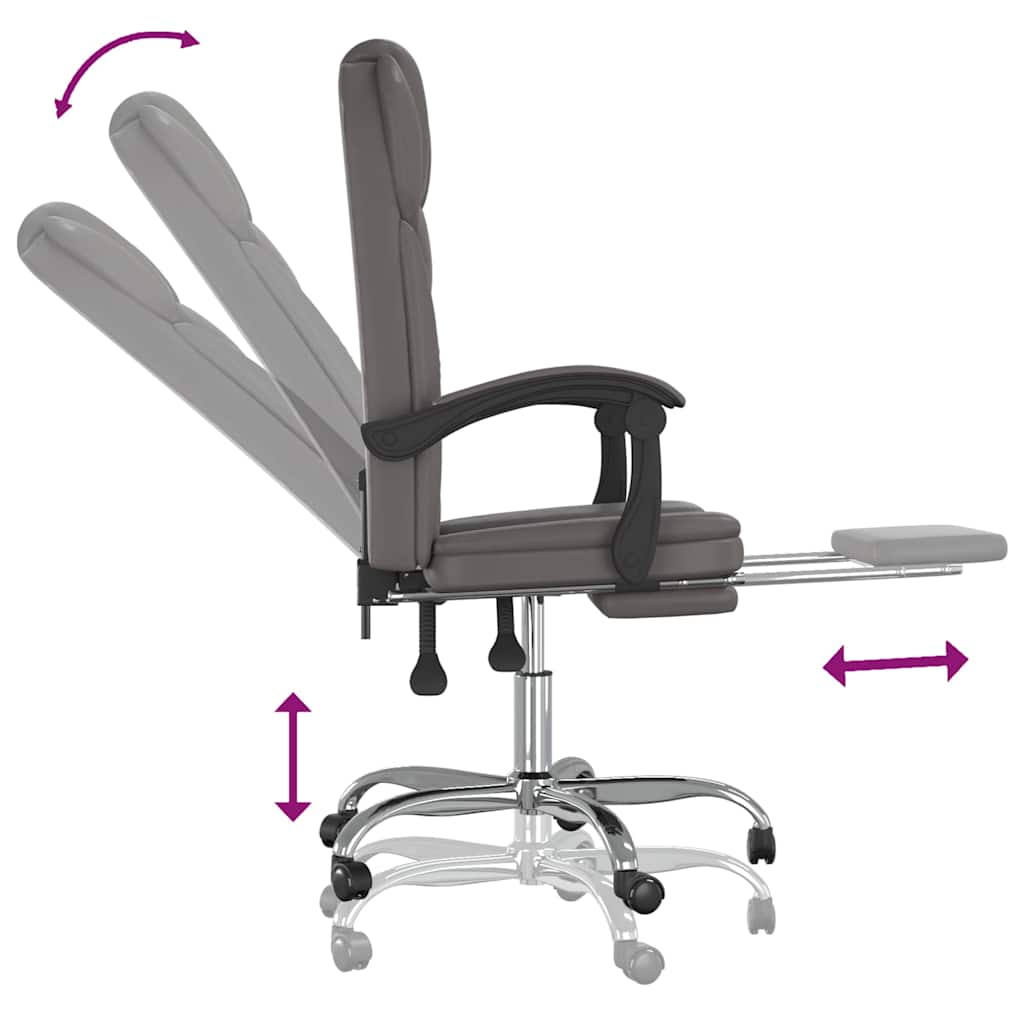 vidaXL Office Chair Adjustable Faux Leather Black