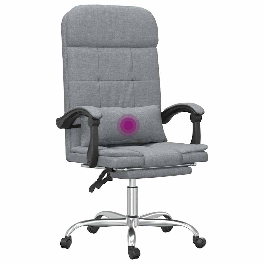 vidaXL Kantoorstoel massage verstelbaar stof taupe
