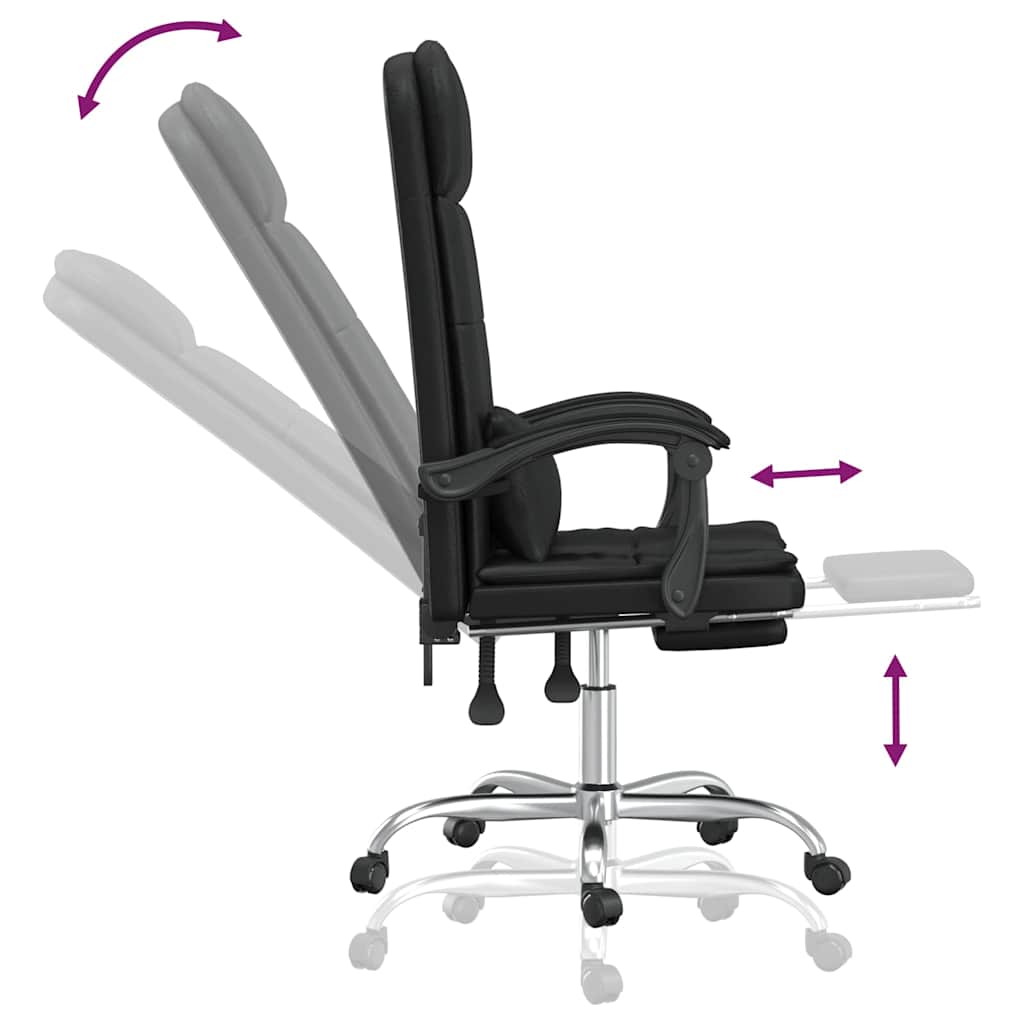 vidaXL Office Chair Massage Adjustable Faux Leather Black