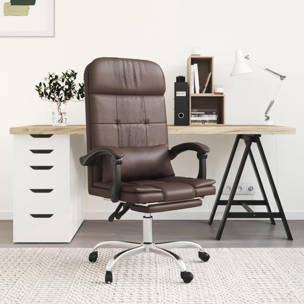 vidaXL Office Chair Massage Adjustable Faux Leather Black