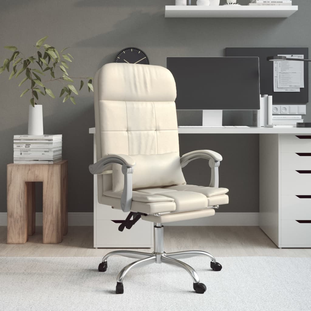 vidaXL Office Chair Massage Adjustable Faux Leather Black