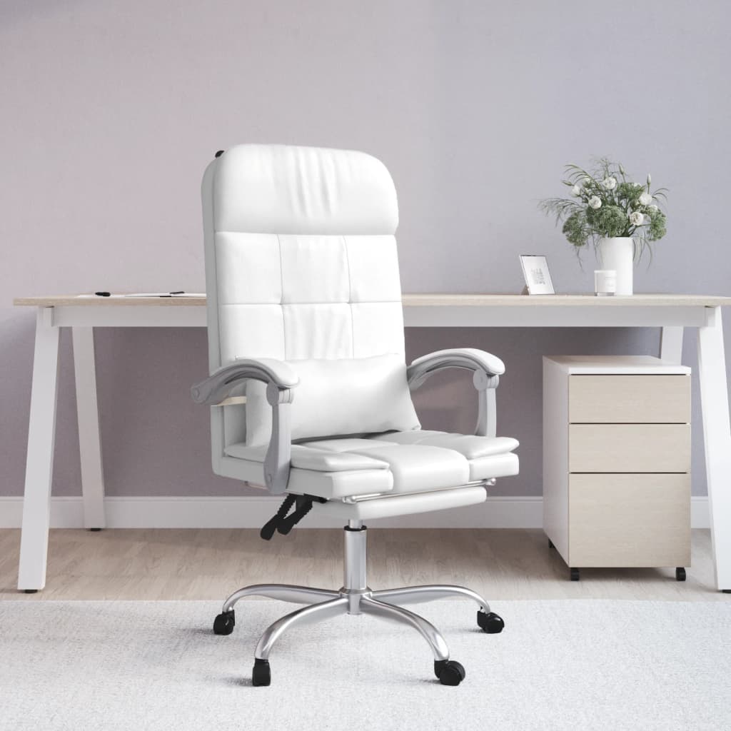 vidaXL Office Chair Massage Adjustable Faux Leather Black