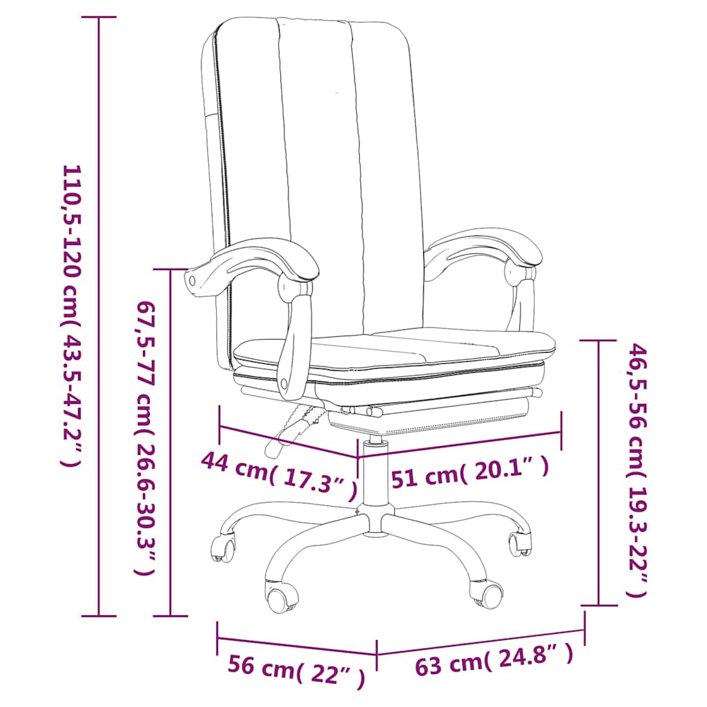 vidaXL Office Chair Adjustable Faux Leather Black
