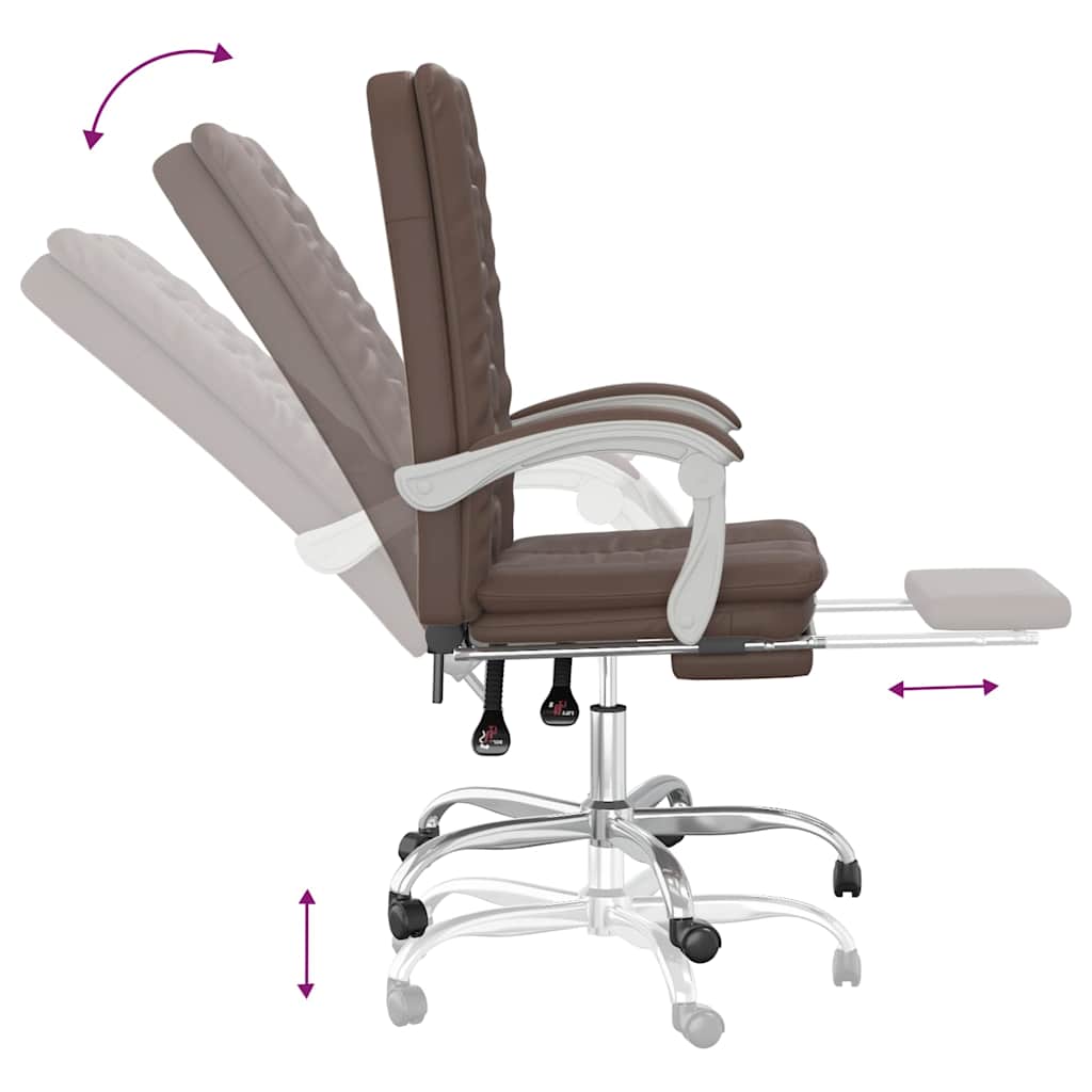 vidaXL Office Chair Adjustable Faux Leather Black