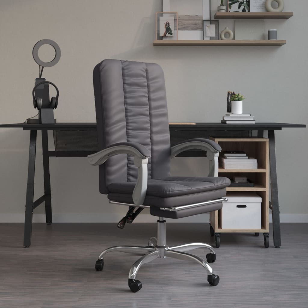 vidaXL Office Chair Adjustable Faux Leather Black