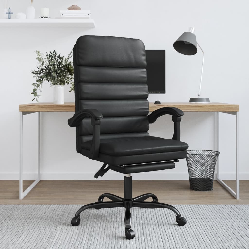 vidaXL Office Chair Massage Adjustable Faux Leather Black