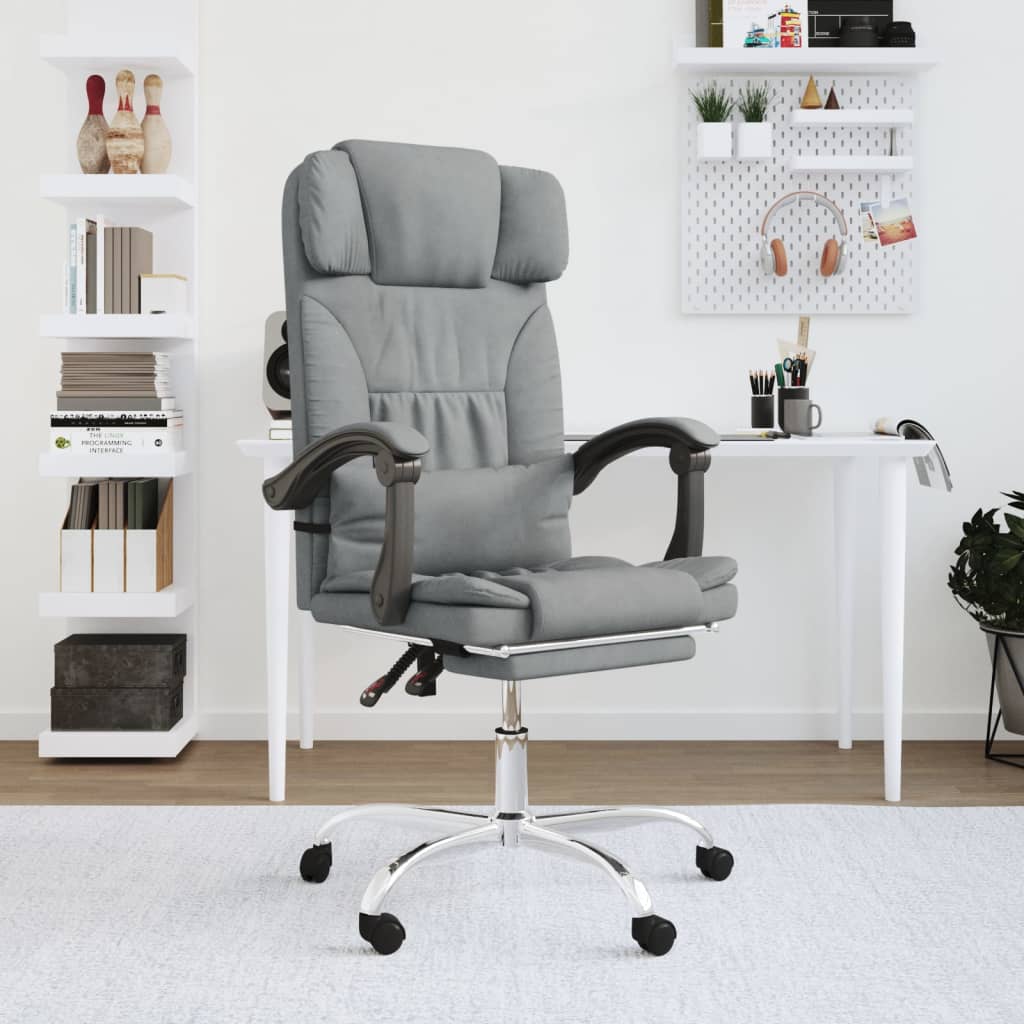 vidaXL Office Chair massage adjustable fabric taupe