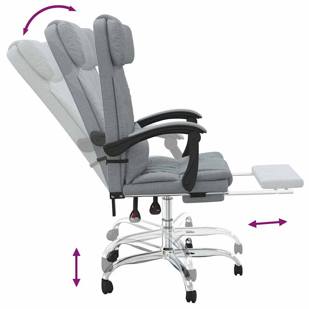 vidaXL Office Chair massage adjustable fabric taupe