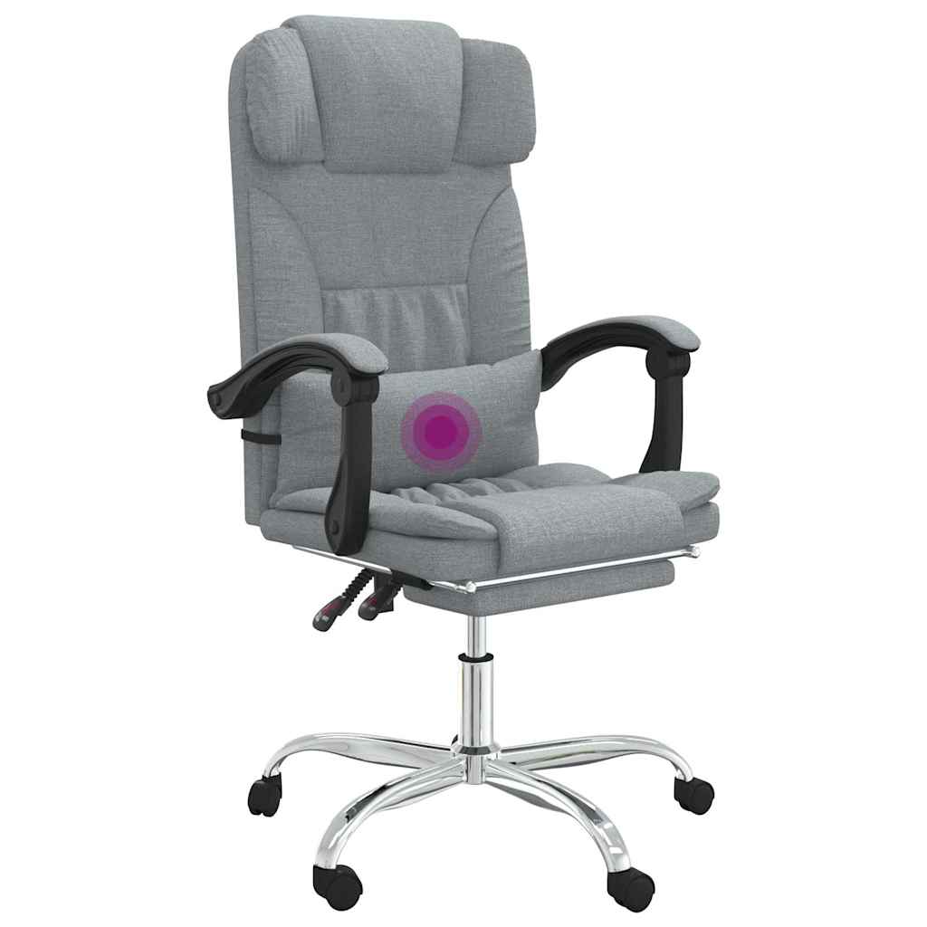vidaXL Office Chair massage adjustable fabric taupe