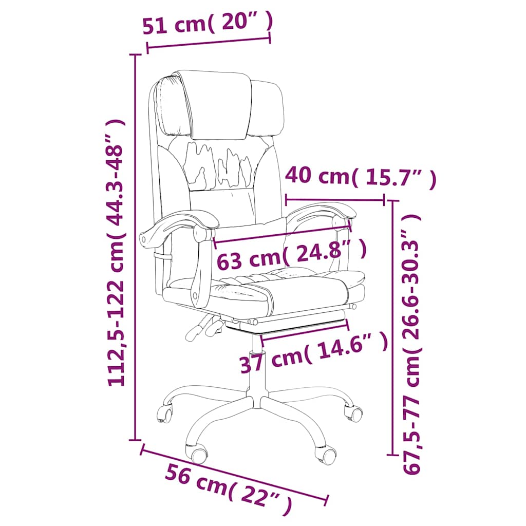 vidaXL Office Chair Adjustable Faux Leather Black