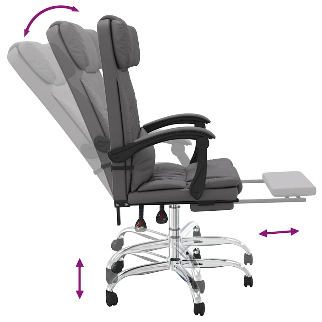 vidaXL Office Chair Adjustable Faux Leather Black