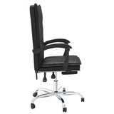 vidaXL Office Chair Adjustable Faux Leather Black