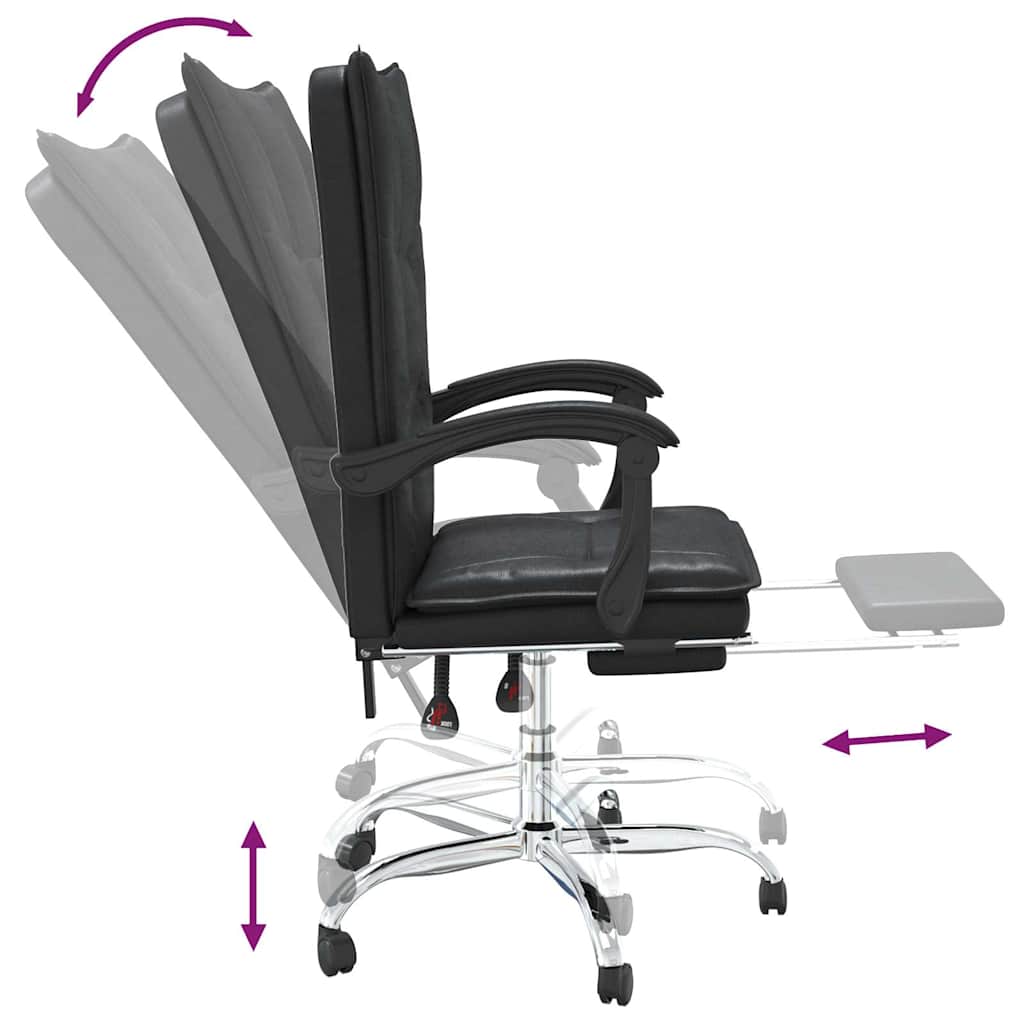 vidaXL Office Chair Adjustable Faux Leather Black