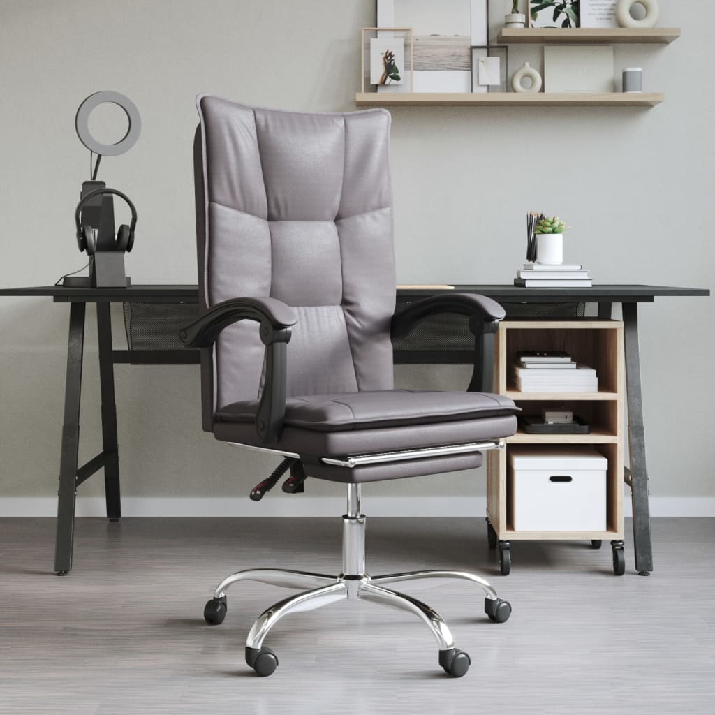 vidaXL Office Chair Adjustable Faux Leather Black