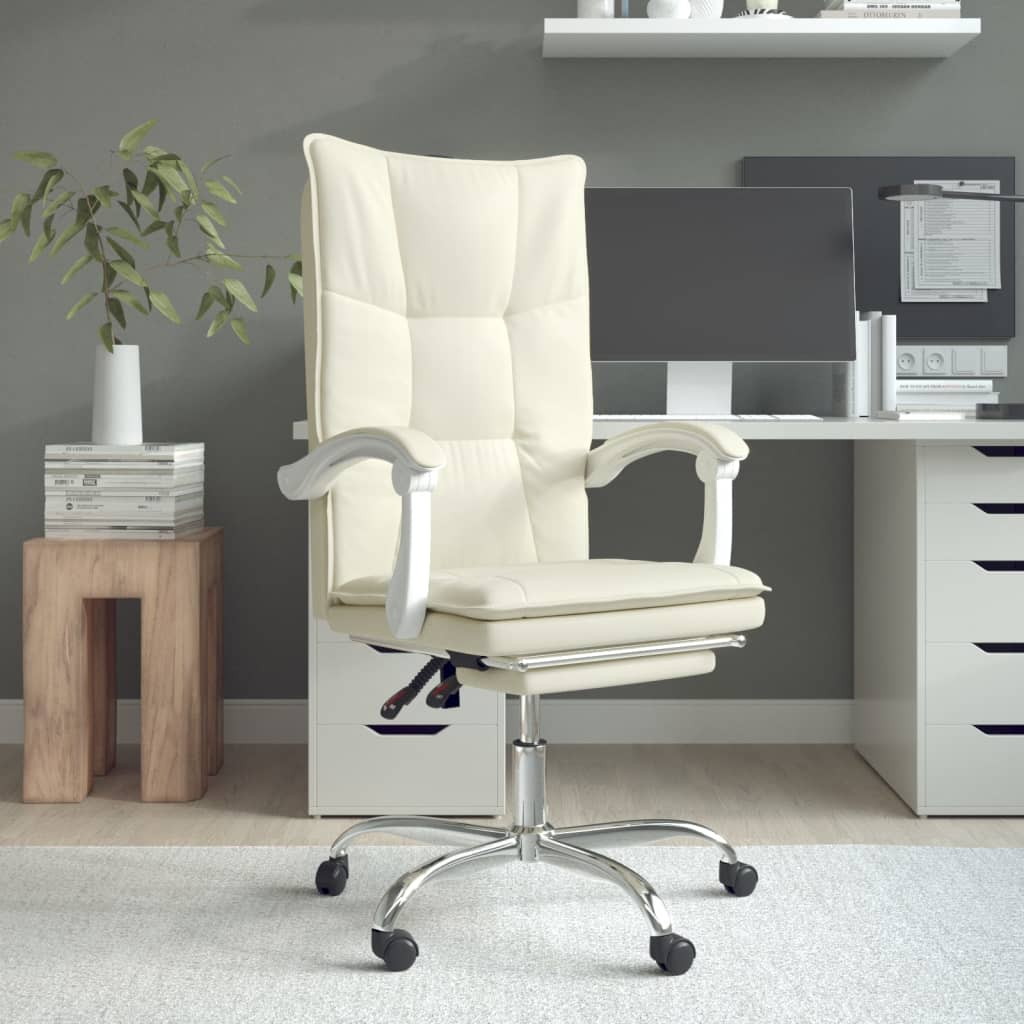 vidaXL Office Chair Adjustable Faux Leather Black