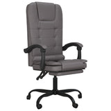 vidaXL Massage Relaxfauteuil voor op kantoor grijs kunstleer