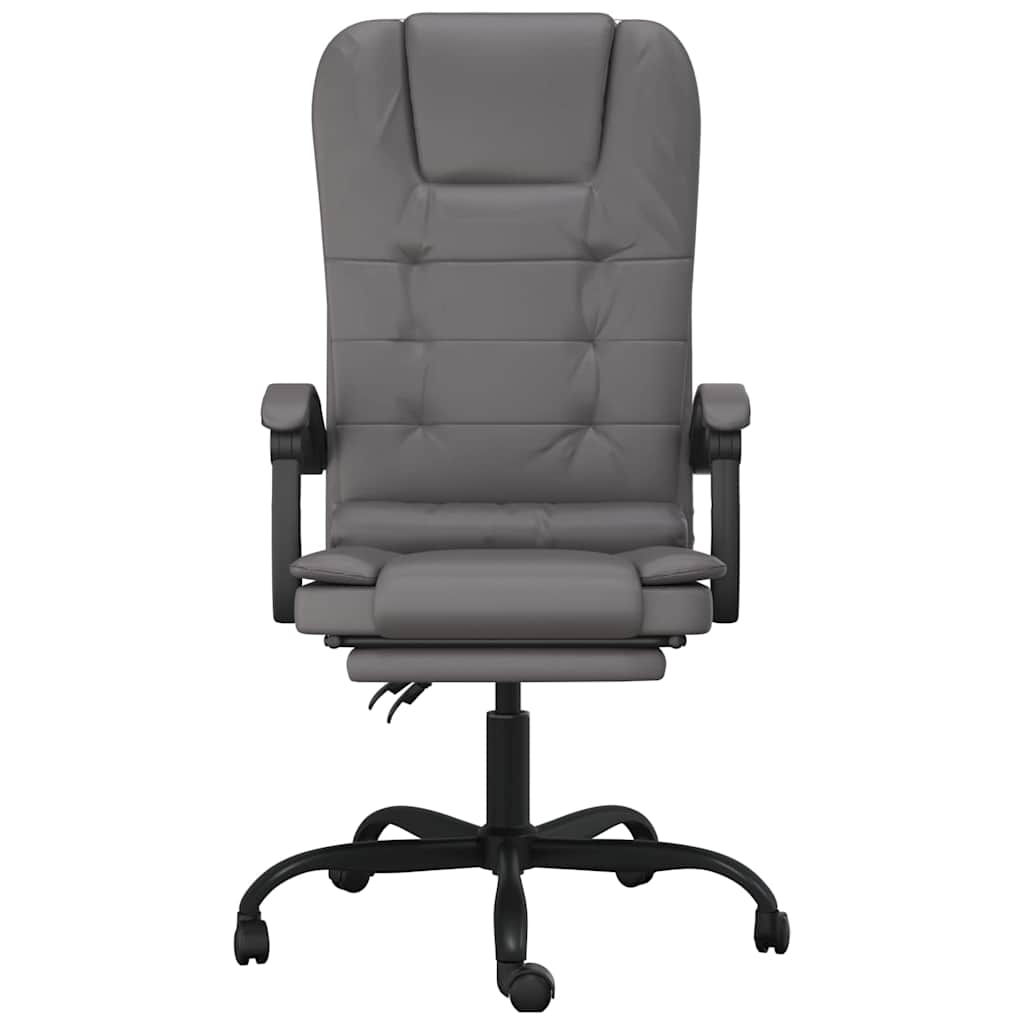 vidaXL Massage Relaxfauteuil voor op kantoor grijs kunstleer
