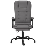 vidaXL Massage Relaxfauteuil voor op kantoor grijs kunstleer